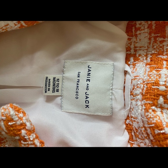 Janie and Jack orange plaid matching jacket and dress - Picture 7 of 8